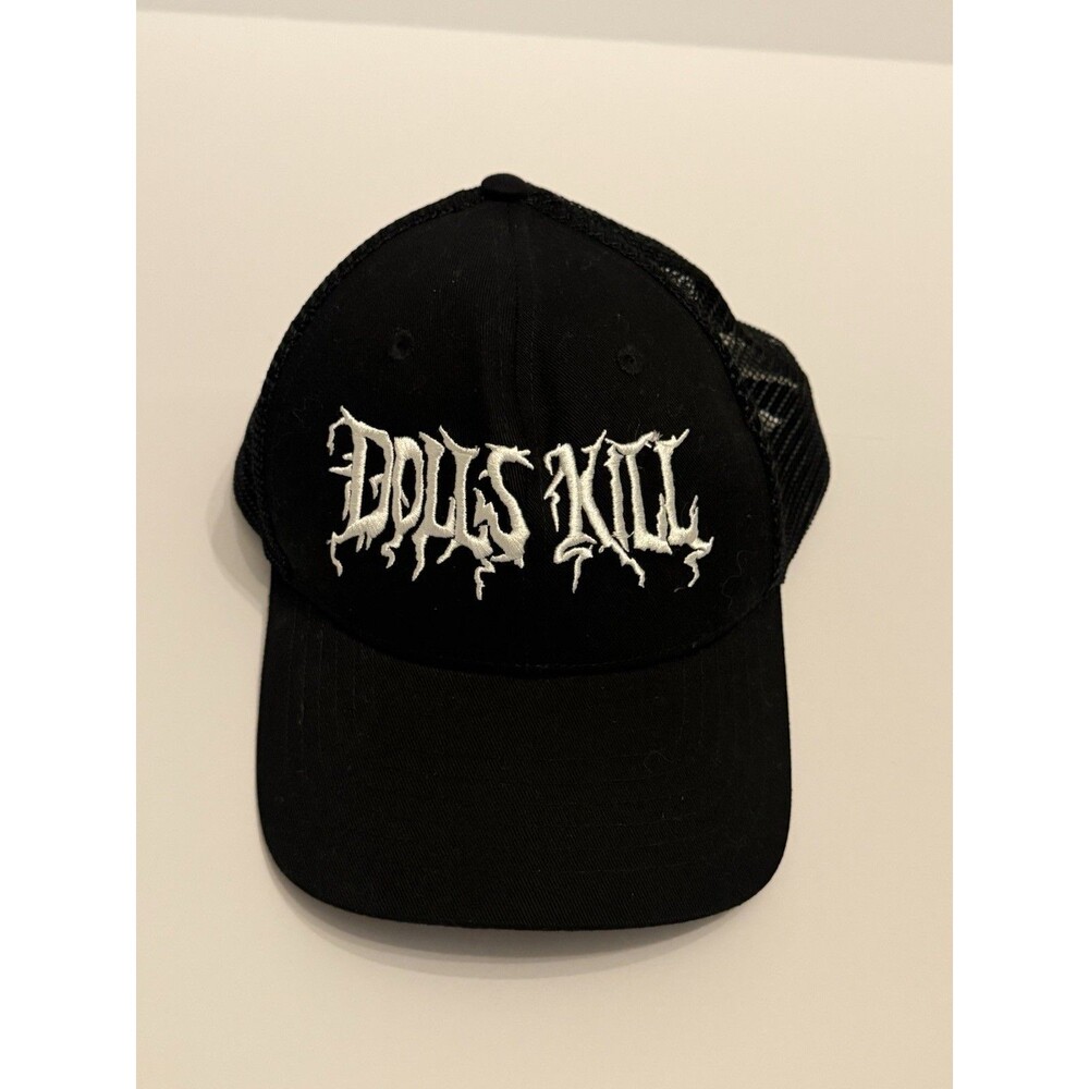 Dolls Kill Unisex Adults OS Black/White Embroidered Logo  Trucker Snapback NWOT